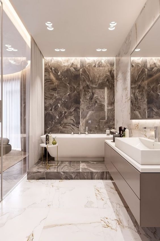 cream marble wall for bathroom