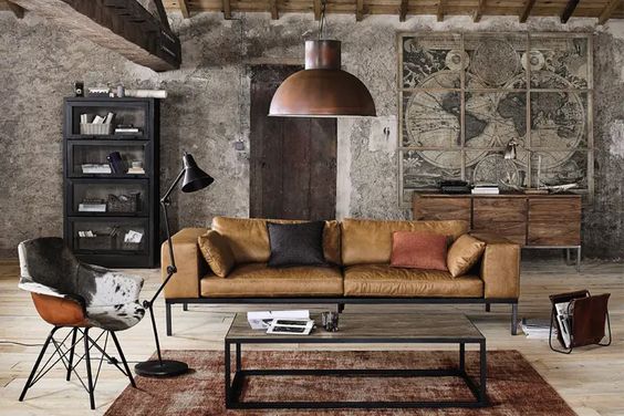 Artistic masculine living room design