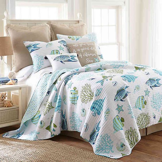 sea animal theme bed for coastal bedroom