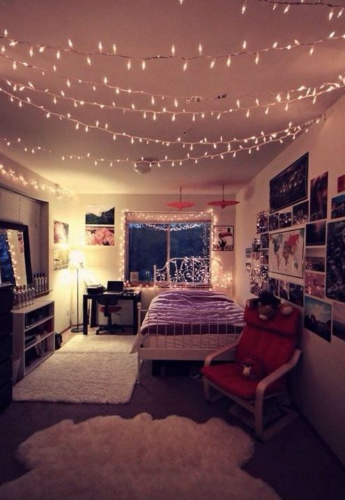 DIY fairy lights to make a cozy and warm bedroom