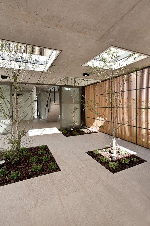 courtyard are in a concrete house design