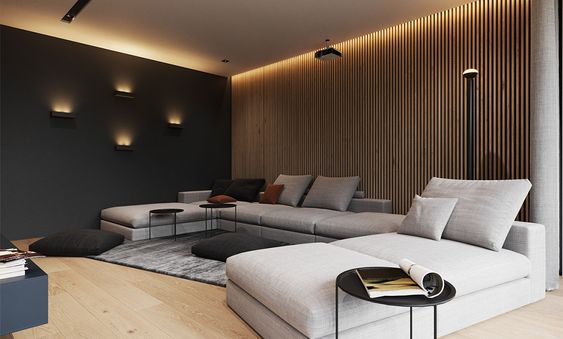 earthy colors wall living room design