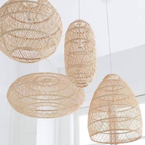 rattan pendant lamp for bohemian living room