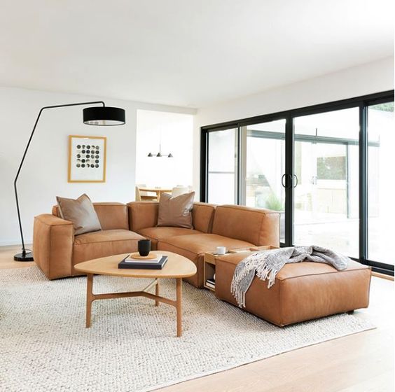 leather sofa for minimalist living room design