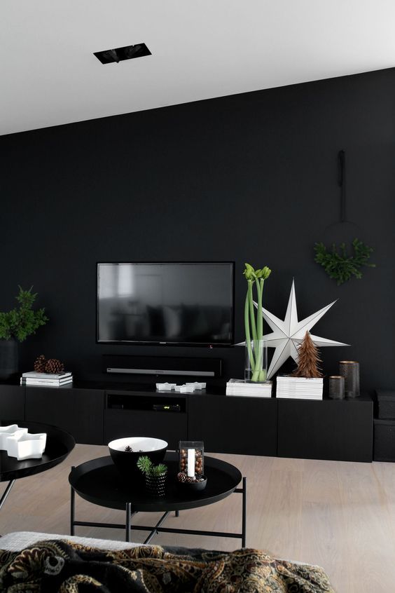 Monochromatic masculine living room design