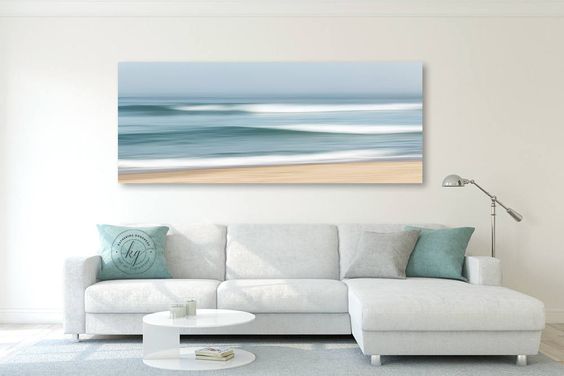 panoramic canvas wall art coastal living room idea