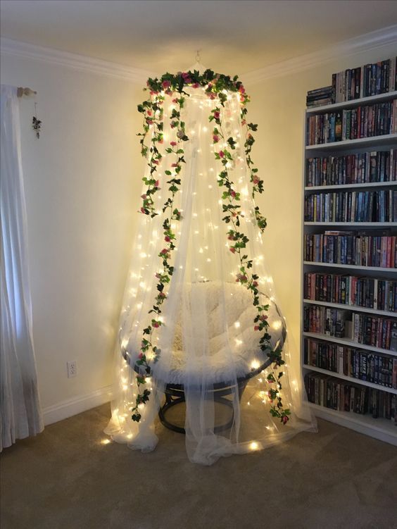 reading nook fairy lights ideas