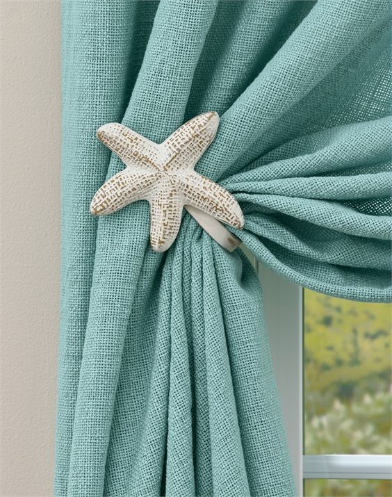 a starfish curtain tieback for coastal bedroom