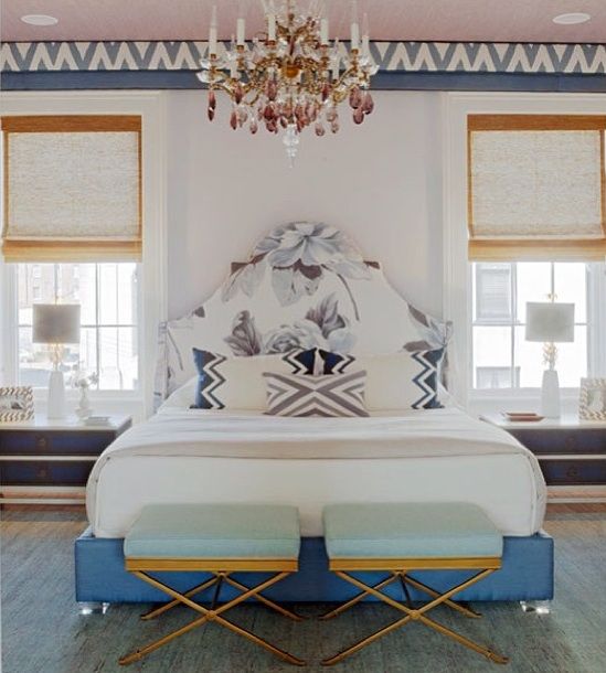 beautiful symmetrical eclectic bedroom idea