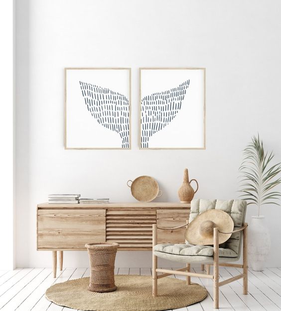 whale tale wall decoration for a coastal living room