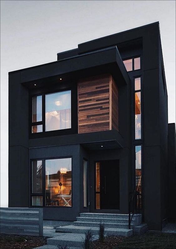 black two-storey house