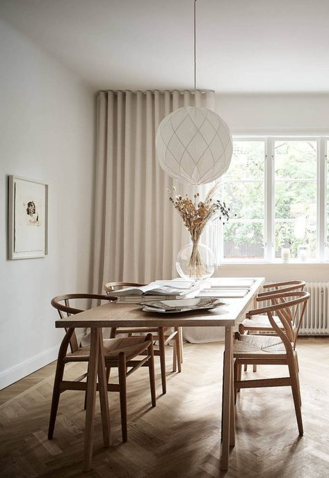 calming Scandinavian dining spot in beige color