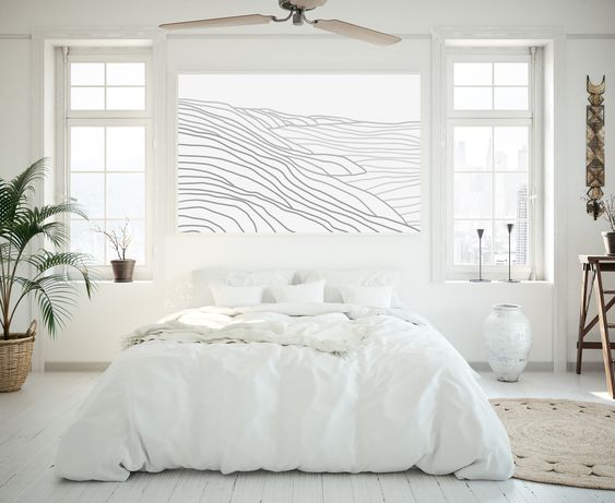 coastal touch in minimalist bedroom