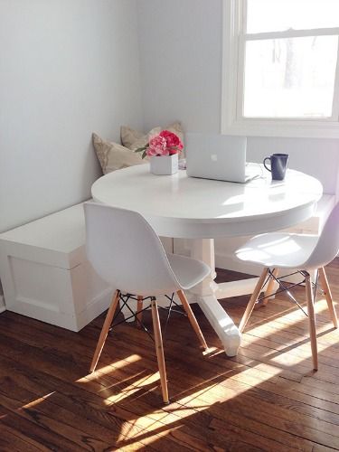 cozy small dining area in studio apartment