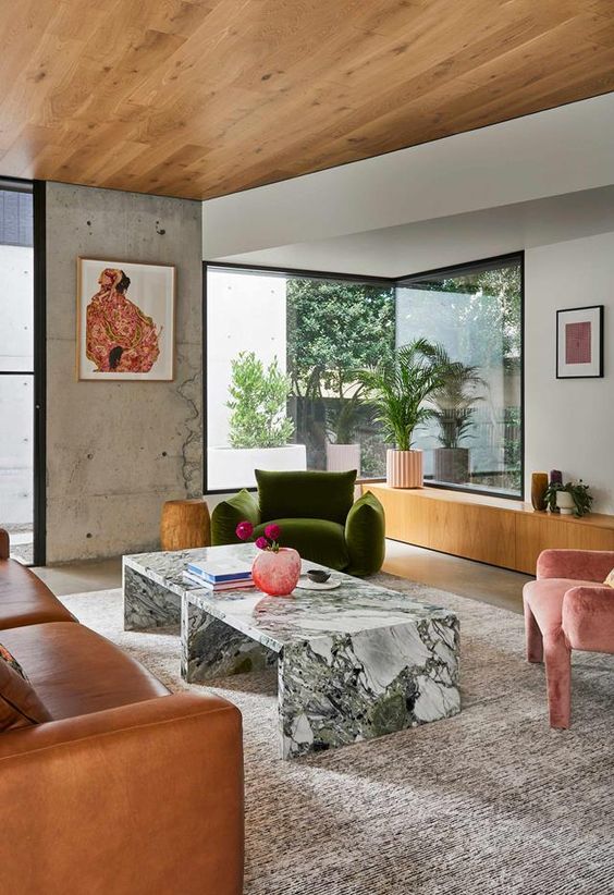 eclectic style in concrete house