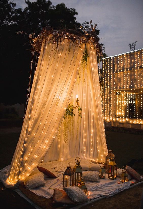 fairy light inspiration for a cosy reading nook