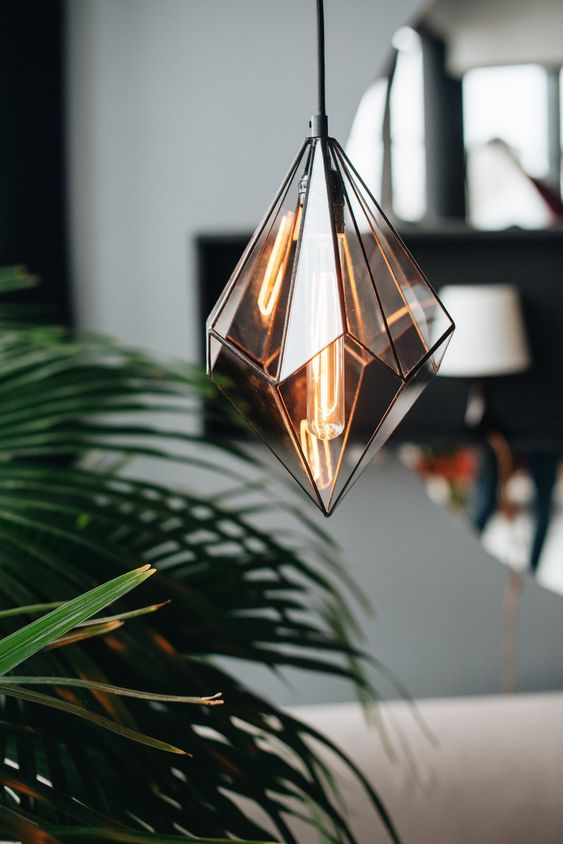 geometrical glass pendant lamp for a luxury house decoration