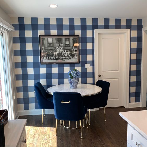 charming gingham accent wall