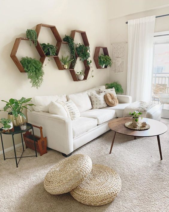 greenery corner in Scandinavian living room