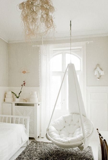 cozy reading nook by installing a hanging chair