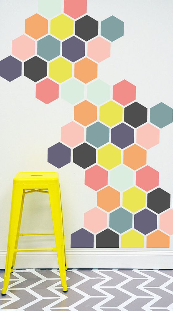 hexagon accent wall