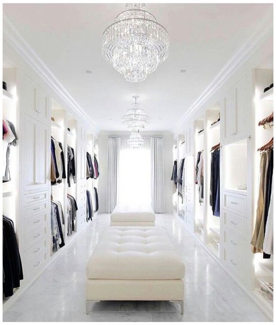 luxurious walk-in wardrobe