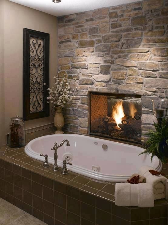 luxury bathroom faux stone panel idea