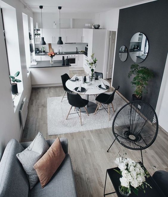 monochromatic living space apartment