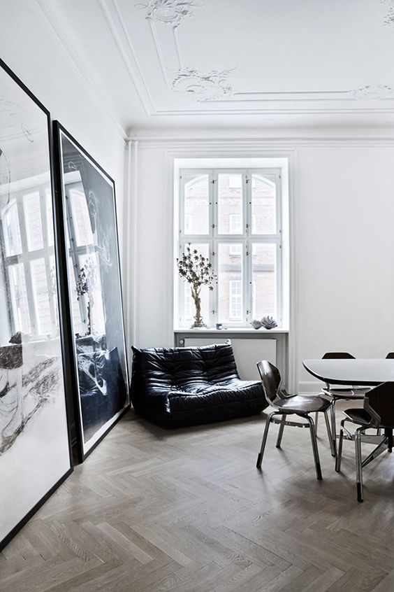 monochrome eclectic interior