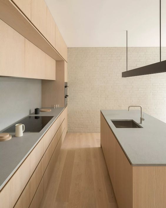 neutral kitchen idea in the minimalist apartment