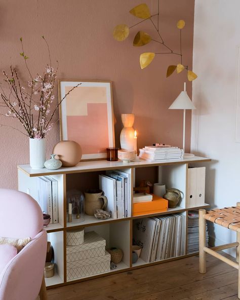 lovely decoration in pink pastel Scandinavian room