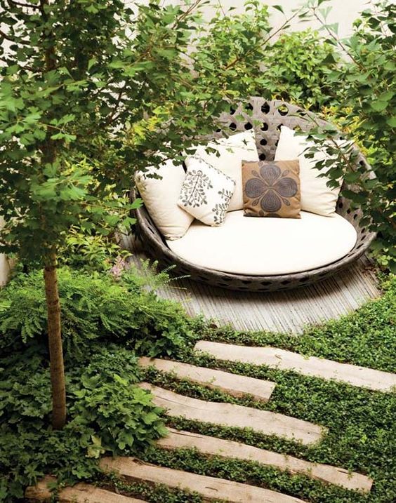 amazing reading nook on a patio garden