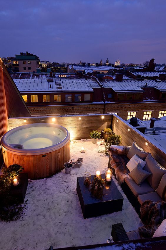 bathtub rooftop design idea