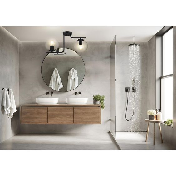 cozy minimalist bathroom with natural lighting