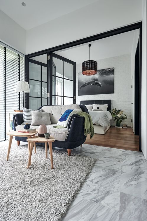 Stylish small Scandinavian studio apartment