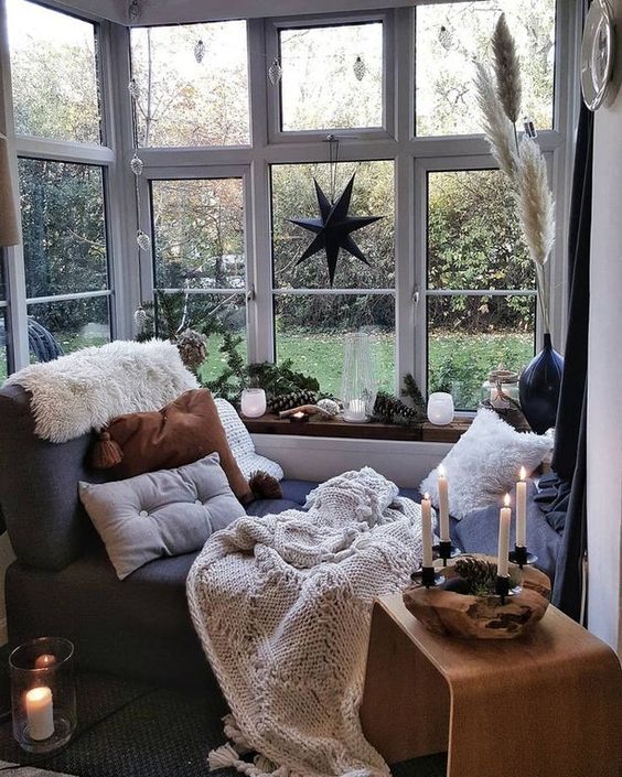 private reading nook with a garden view