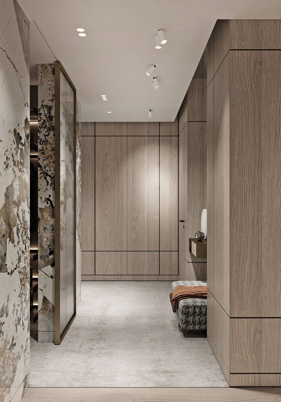 walk-in wardrobe for a modern apartment design