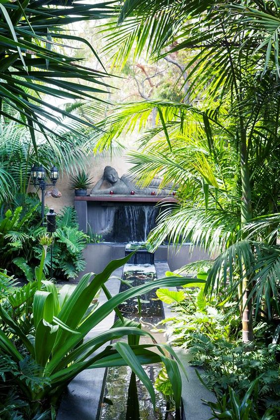 water element in Balinese garden