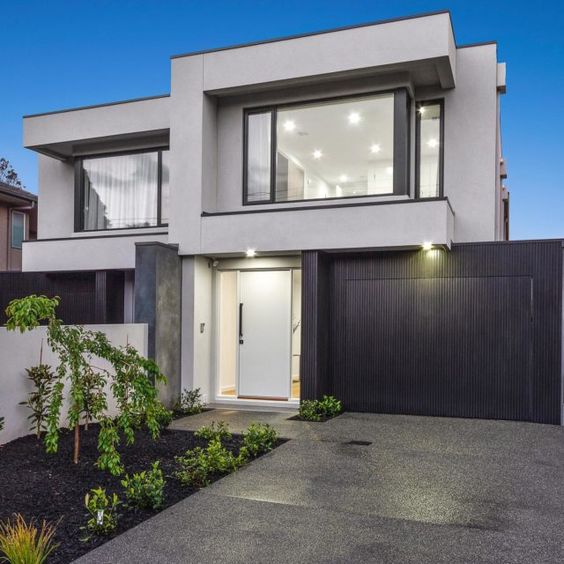 white color scheme for a two-storey house