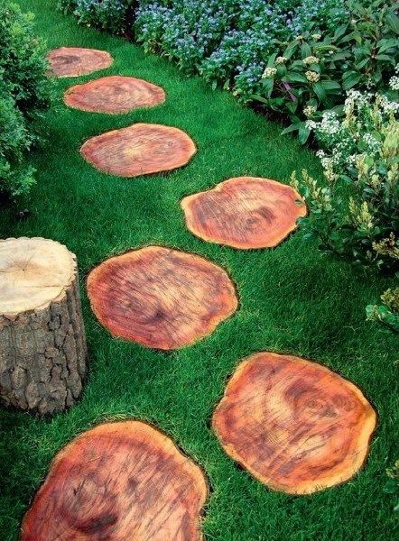 log walkways idea to beautify our garden