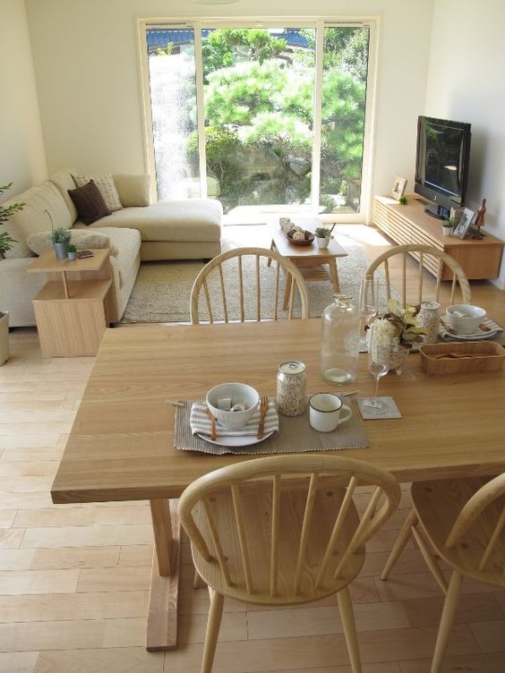 modern Japanese dining room in a small space