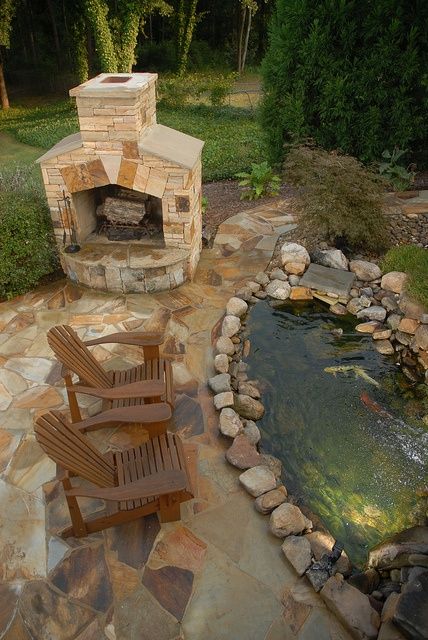 DIY small pond idea with limestone