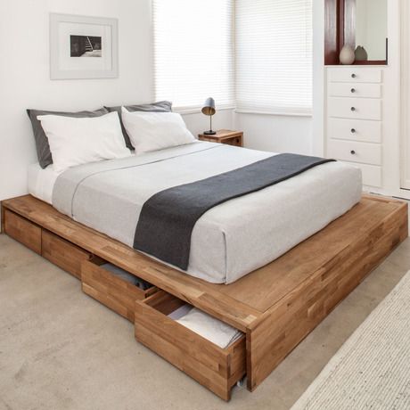 platform bed with storage to save the space