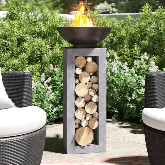 iron fire bowl Scandinavian outdoor furniture