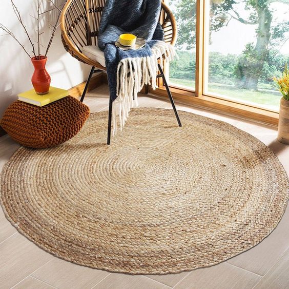natural jute rug for tropical decoration