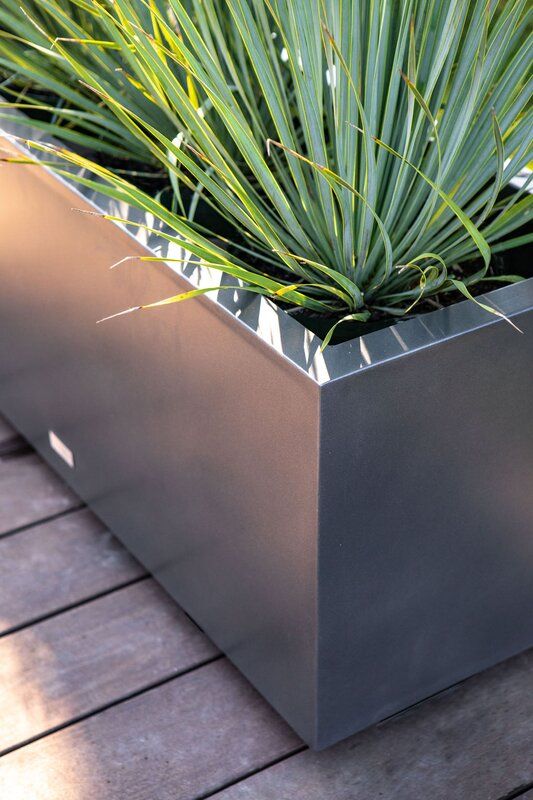 metal planter box for Scandinavian outdoor furniture