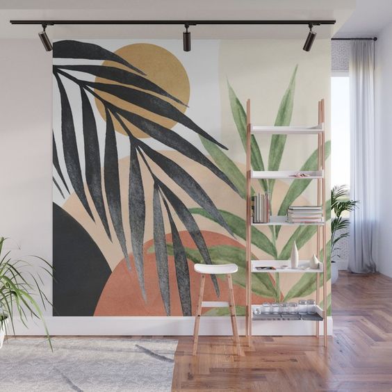 tropical mural wall art