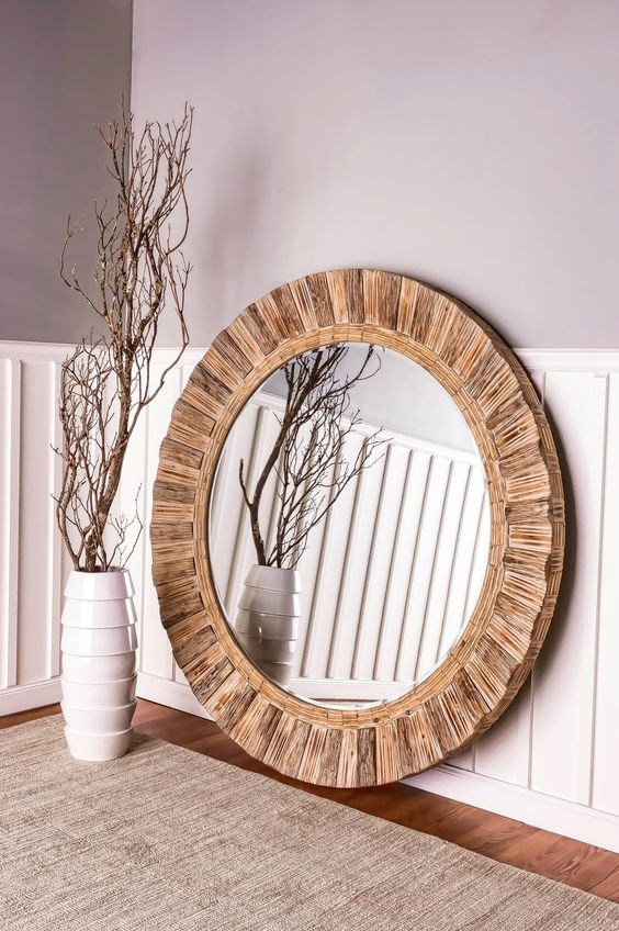 organic mirror for spacious tropical design