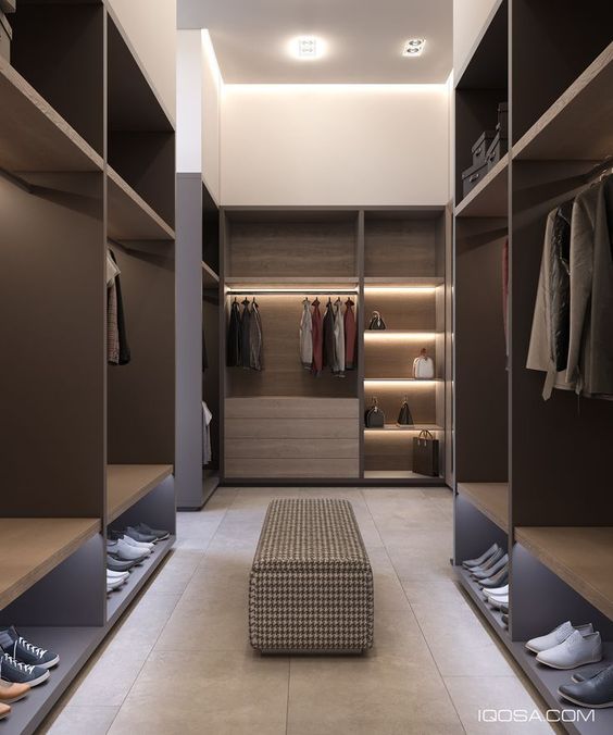 classy manly walk-in wardrobe design