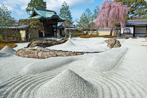 gravel mountain Japanese landscaping style